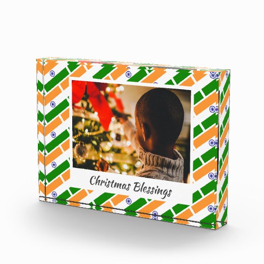 Moderner INDIEN FLAG Weihnachtsstopp Fotoblock (Rechts)