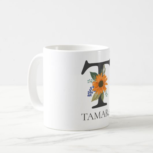 Moderner, individuell anpassbarer Mit Monogramm Br Kaffeetasse (Vorderseite Links)