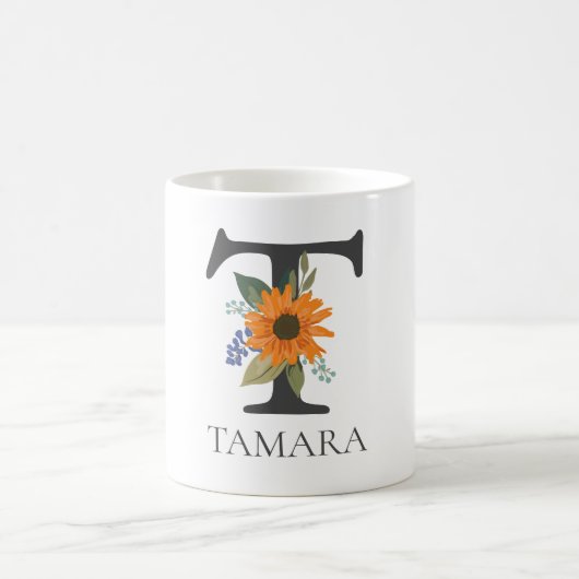 Moderner, individuell anpassbarer Mit Monogramm Br Kaffeetasse (Mittel)