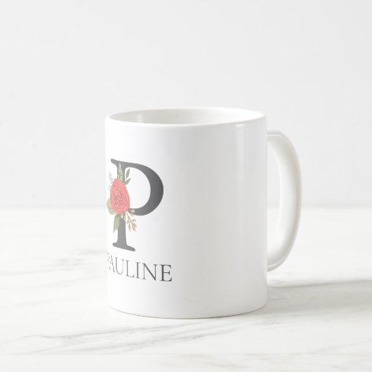 Moderner, individuell anpassbarer Mit Monogramm Br Kaffeetasse (VorderseiteRechts)