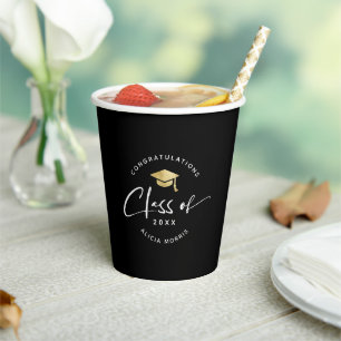 Moderner Individuelle Name Abschluss Trendy Script Pappbecher