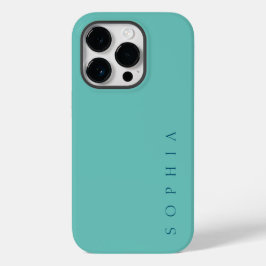 Moderner Individuelle Name Aquamarin und blau Case-Mate iPhone 14 Pro Hülle