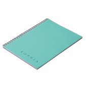 Moderner Individuelle Name Aquamarin und blau Notizblock (Linke Seite)