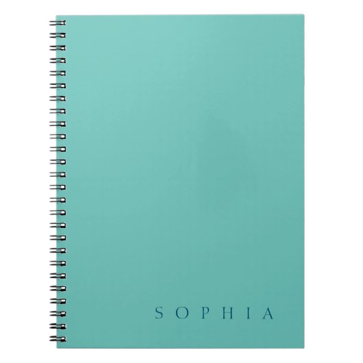 Moderner Individuelle Name Aquamarin und blau Notizblock (Vorderseite)
