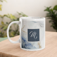 Moderner Individuelle Name aus blauem Marmor Kaffe