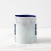 Moderner Individuelle Name aus blauem Marmor Kaffe Tasse (Zentrum)