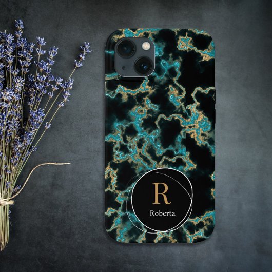 Moderner Individuelle Name aus schwarzem Marmor Mo Case-Mate iPhone Hülle