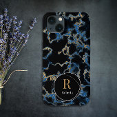 Moderner Individuelle Name aus schwarzem Marmor Mo Case-Mate iPhone Hülle