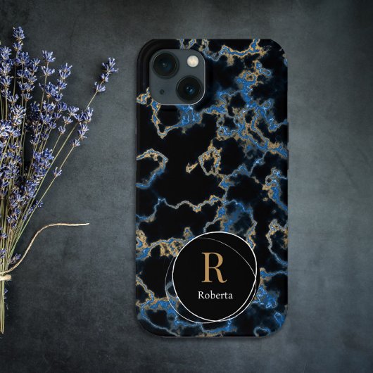 Moderner Individuelle Name aus schwarzem Marmor Mo Case-Mate iPhone Hülle