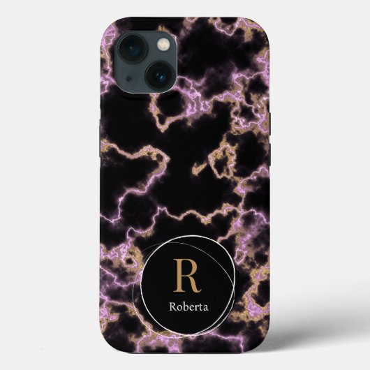 Moderner Individuelle Name aus schwarzem Marmor Mo Case-Mate iPhone Hülle (Rückseite)