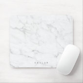 Moderner Individuelle Name aus Weiß- und Graumarmo Mousepad (Mit Mouse)
