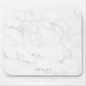 Moderner Individuelle Name aus Weiß- und Graumarmo Mousepad (Vorne)