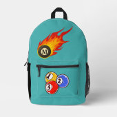 Moderner Individuelle Name Billiard Ball Bedruckter Rucksack (Vorderseite)