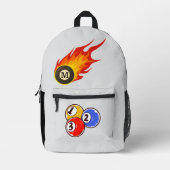 Moderner Individuelle Name Billiard Ball Bedruckter Rucksack (Vorderseite)