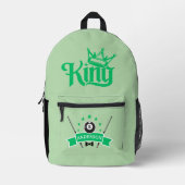 Moderner Individuelle Name Billiard King Bedruckter Rucksack (Vorderseite)