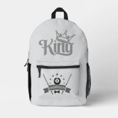 Moderner Individuelle Name Billiard King Bedruckter Rucksack (Vorderseite)