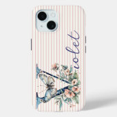 Moderner Individuelle Name Blumenschmetterling Ers Case-Mate iPhone Hülle (Rückseite)