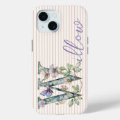 Moderner Individuelle Name Blumenschmetterling Ers Case-Mate iPhone Hülle (Rückseite)