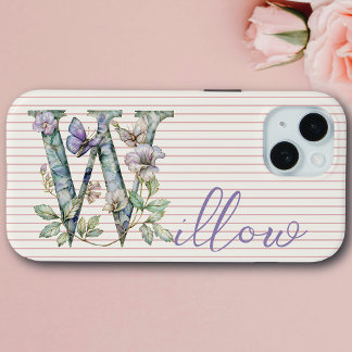 Moderner Individuelle Name Blumenschmetterling Ers Case-Mate iPhone Hülle