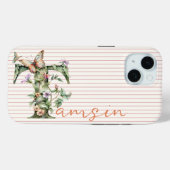 Moderner Individuelle Name Blumenschmetterling Ers Case-Mate iPhone Hülle (Rückseite (Horizontal))