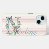 Moderner Individuelle Name Blumenschmetterling-Urg Case-Mate iPhone Hülle (Rückseite (Horizontal))