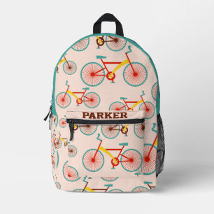 Moderner Individuelle Name Farbiges Fahrradmuster  Bedruckter Rucksack