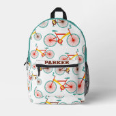 Moderner Individuelle Name Farbvolles Fahrradmuste Bedruckter Rucksack (Vorderseite)