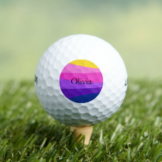 Moderner Individuelle Name für dynamisches Design Golfball (Insitu T-Shirt)