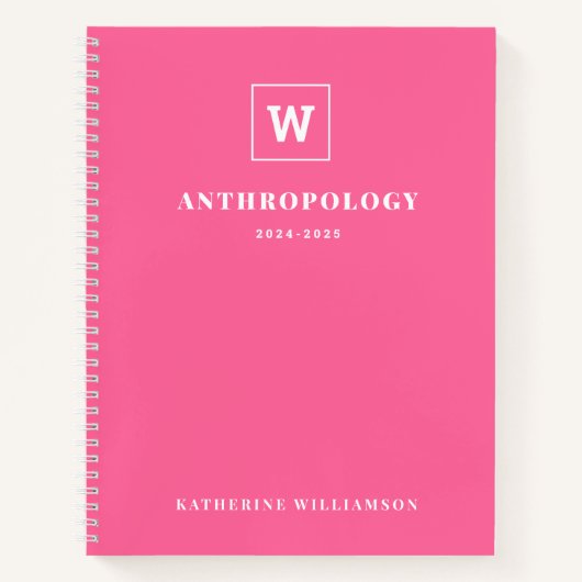 Moderner Individuelle Name für Studienfach Monogra Notizblock (Vorderseite)