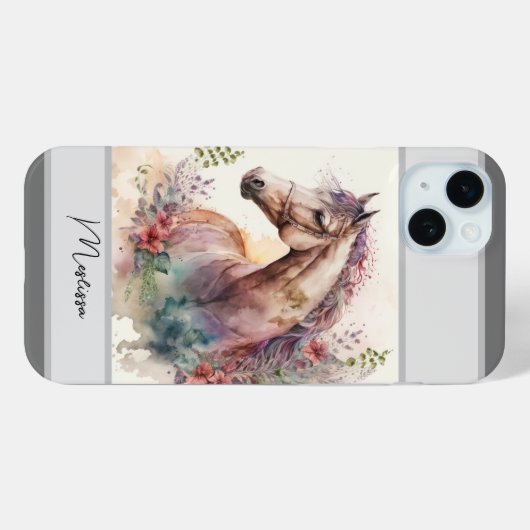 Moderner Individuelle Name für Wasserrutsche Rosa Case-Mate iPhone Hülle (Rückseite (Horizontal))