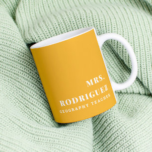 Moderner Individuelle Name Gelbe Schule Lehrer The Kaffeetasse