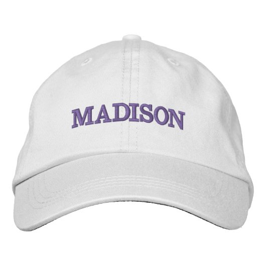 Moderner Individuelle Name, grau, weiß Bestickte Baseballkappe (Vorderseite)