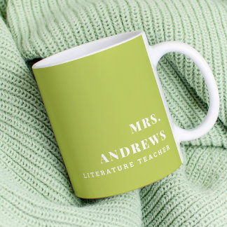 Moderner Individuelle Name Grüne Schule Lehrer The Kaffeetasse