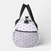 Moderner Individuelle Name Lila Flachbandweißtext Duffle Bag (Rechts)