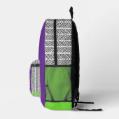 Moderner Individuelle Name Lila grün | Personalisi Bedruckter Rucksack (Rechts)