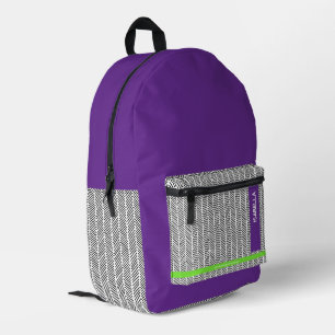 Moderner Individuelle Name Lila   Personalisiert Bedruckter Rucksack