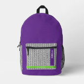 Moderner Individuelle Name Lila | Personalisiert Bedruckter Rucksack (Vorderseite)