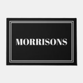 Moderner individuelle Name mit doppelter Grenze Fußmatte (Vorderseite)