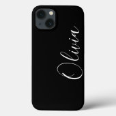 Moderner individuelle Name monogram, schwarz Case-Mate iPhone Hülle (Rückseite)