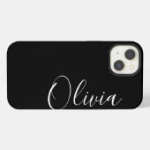 Moderner individuelle Name monogram, schwarz iPhone Hülle (Rückseite (Horizontal))