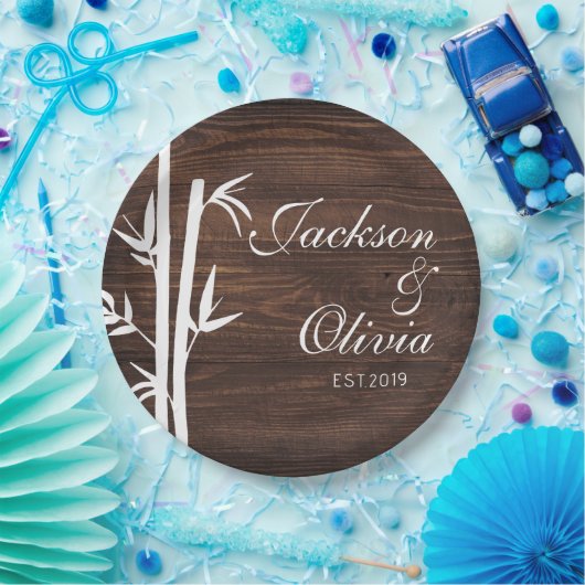 Moderner Individuelle Name und Datum Pappteller (Party)