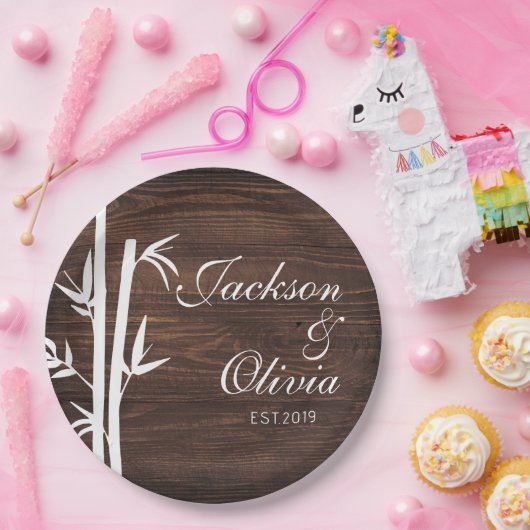 Moderner Individuelle Name und Datum Pappteller (Party)