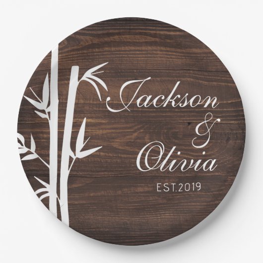 Moderner Individuelle Name und Datum Pappteller (Vorderseite)