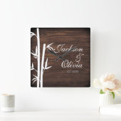 Moderner Individuelle Name und Datum Quadratische Wanduhr (Zuhause)