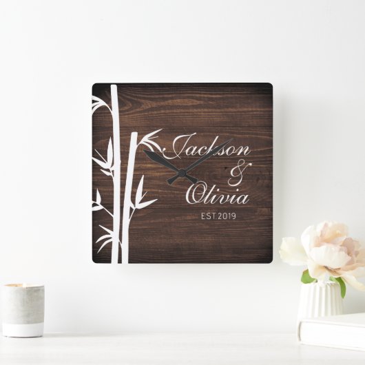 Moderner Individuelle Name und Datum Quadratische Wanduhr (Zuhause)