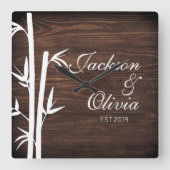 Moderner Individuelle Name und Datum Quadratische Wanduhr (Vorderseite)