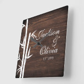 Moderner Individuelle Name und Datum Quadratische Wanduhr (Winkel)