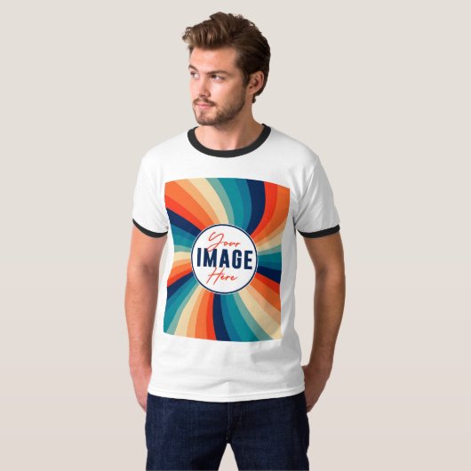 Moderner, individueller Foto Basic Ringer T - Shir T-Shirt (Vorne ganz)