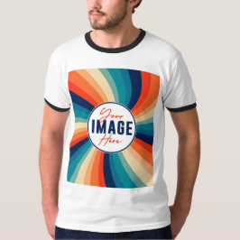 Moderner, individueller Foto Basic Ringer T - Shir T-Shirt