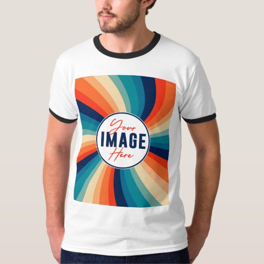 Moderner, individueller Foto Basic Ringer T - Shir T-Shirt (Vorderseite)